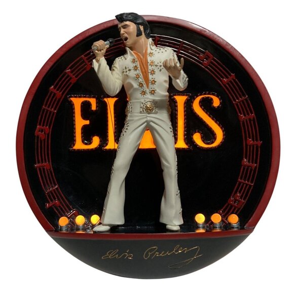Elvis In The Spotlight Lighted Plate Madison Square Garden Bradford Exchange VTG - Picture 3 of 13